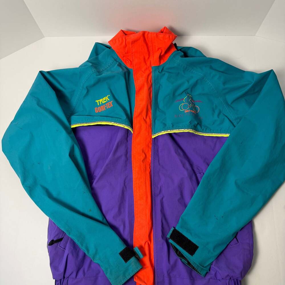 Vintage Trek Gore-Tex Color Block Cycling Jacket - 90s Teal Purple Orange Small